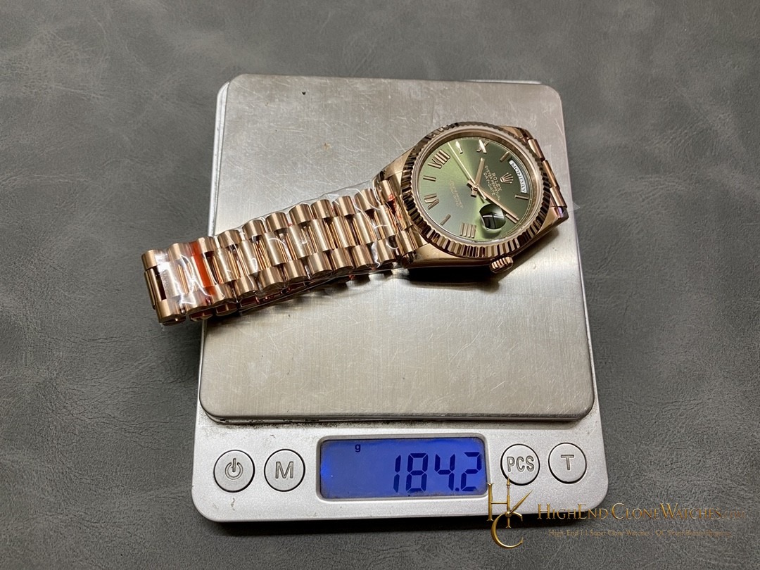 Rolex Day-Date 228235-0025 angled dial view super clone watch