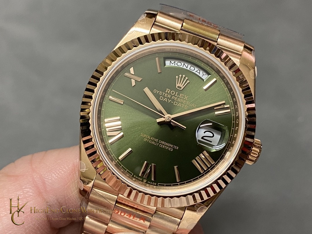 Rolex Day-Date 228235-0025 bezel detail super clone watch