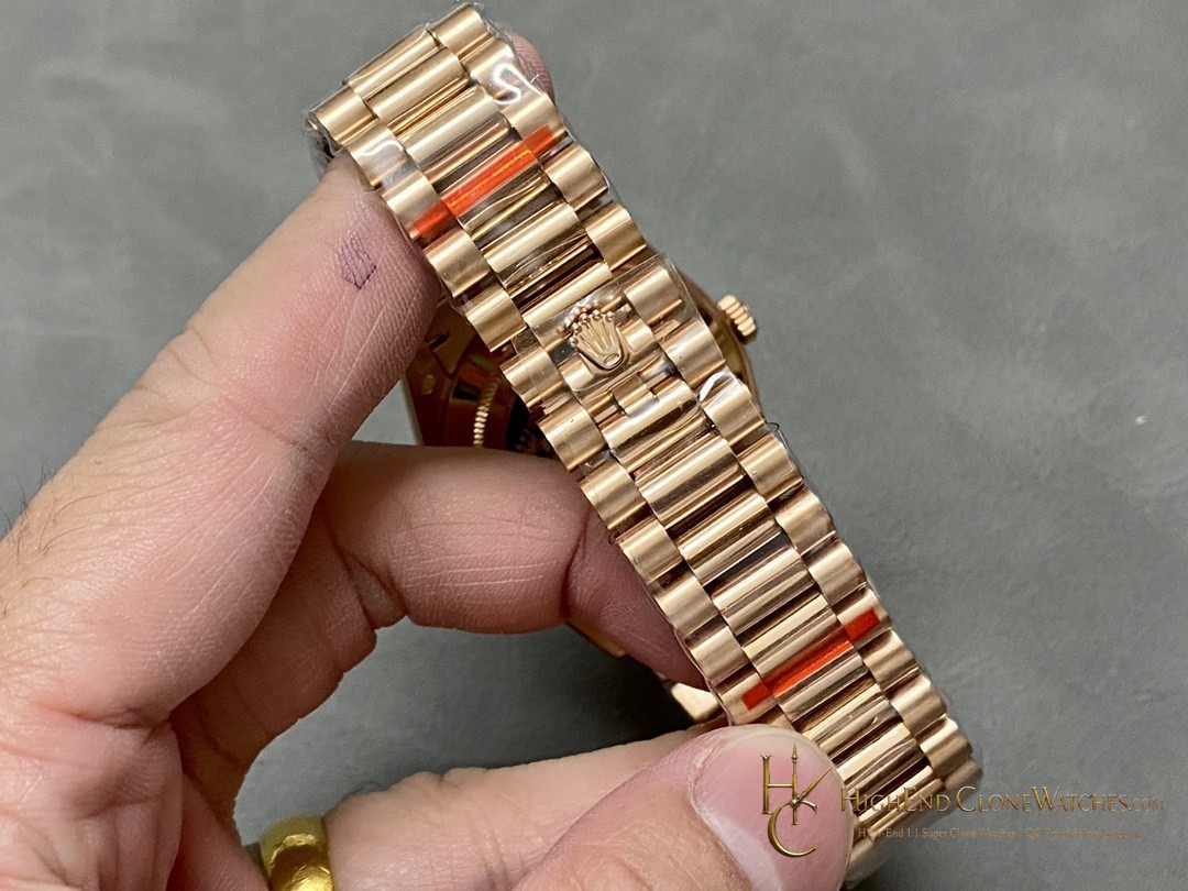Rolex Day-Date 228235-0025 caseback view super clone watch