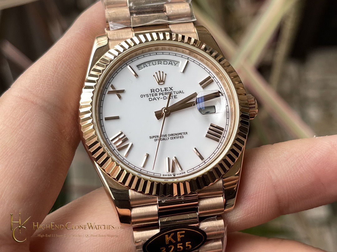 Rolex Day-Date 40 m228235-0032 dial and marker detail super clone watch