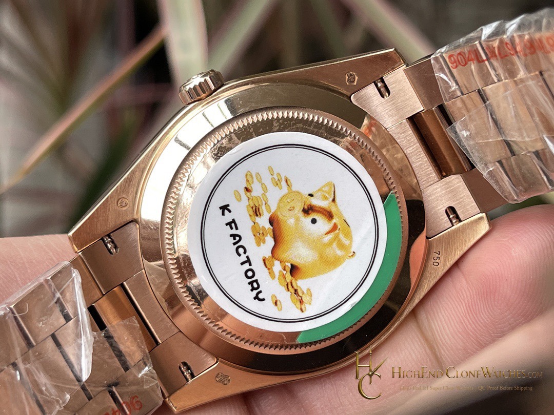 Rolex Day-Date 40 m228235-0032 caseback view super clone watch