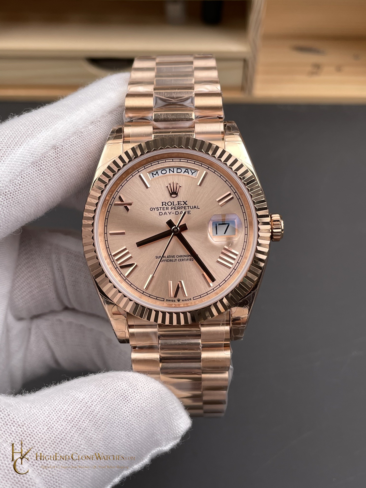 Rolex Day-Date m228235 front view super clone watch