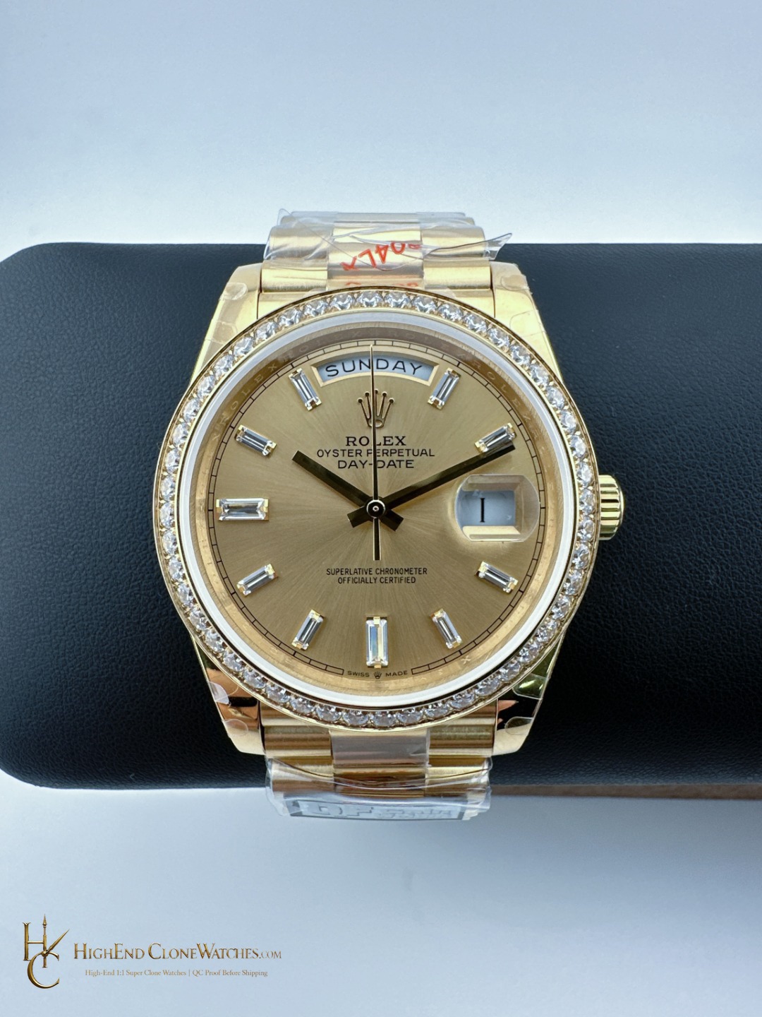 Rolex Day-Date 228348RBR front view super clone watch