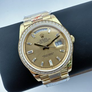 Rolex Day-Date 228348RBR angled dial view super clone watch