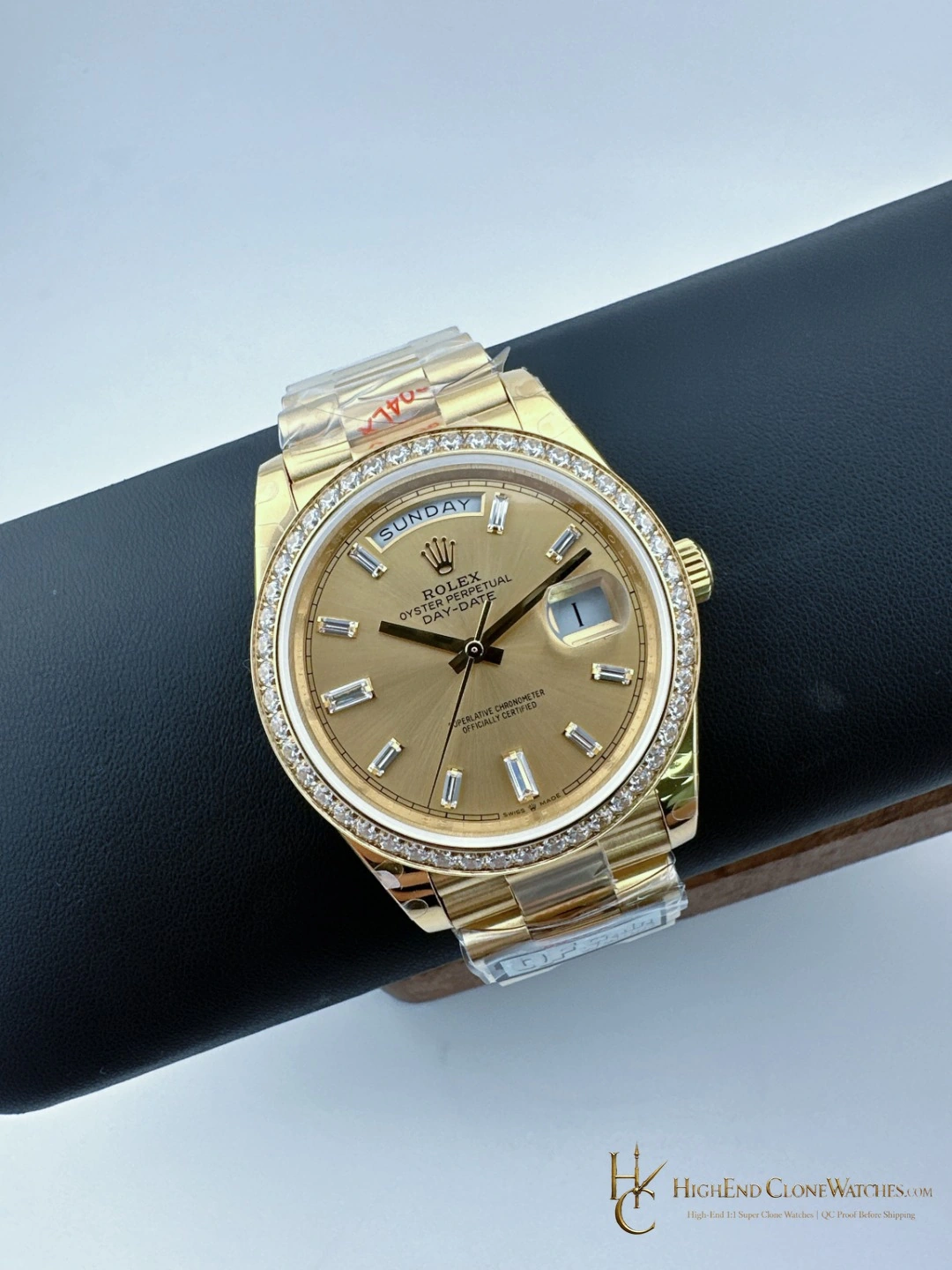 Rolex Day-Date 228348RBR bezel detail super clone watch