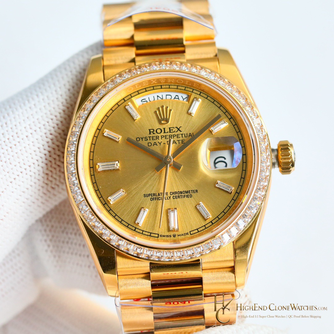 Rolex Day-Date 128398TBR-0037 front view super clone watch