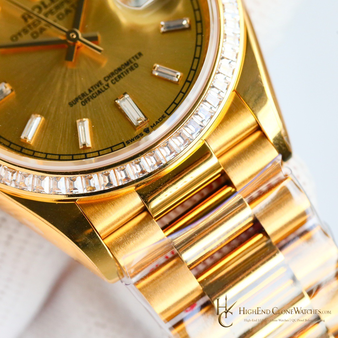 Rolex Day-Date 128398TBR-0037 dial and marker detail super clone watch