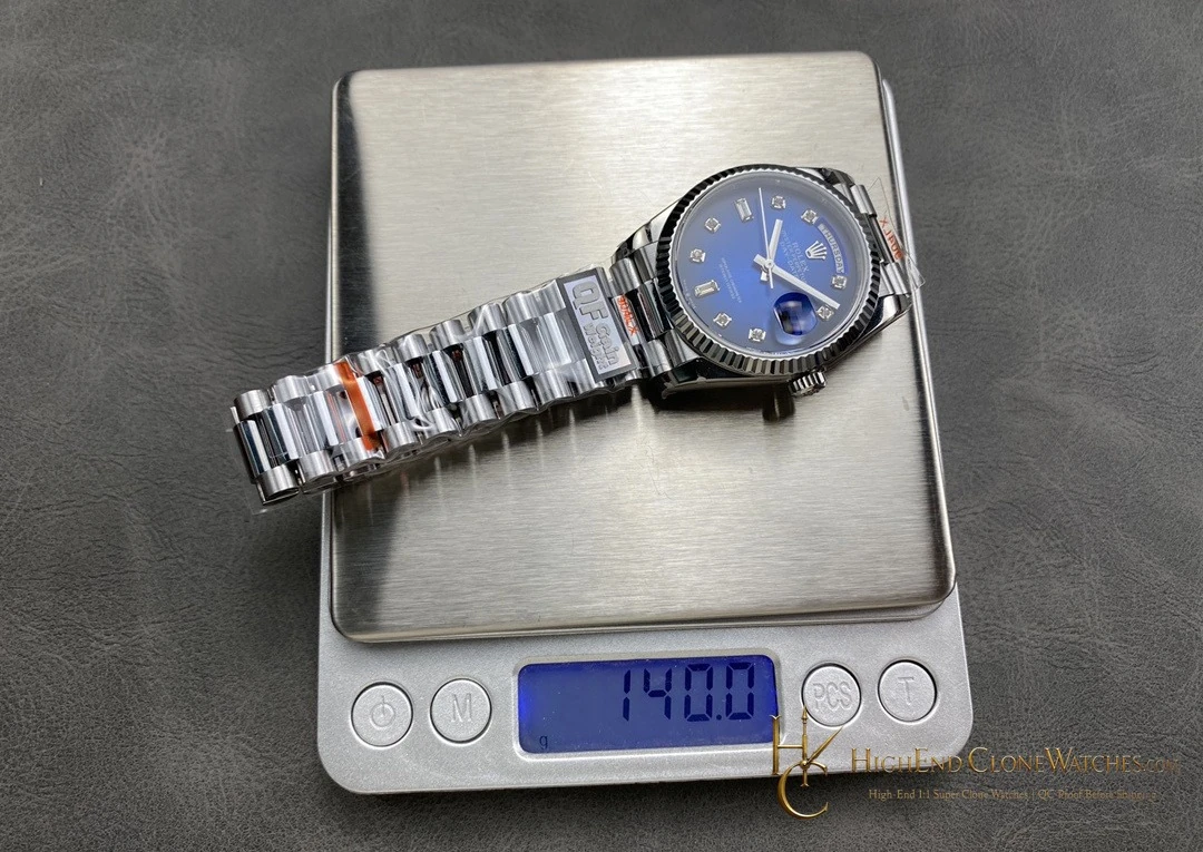 Rolex Day-Date m128239-0023 angled dial view super clone watch