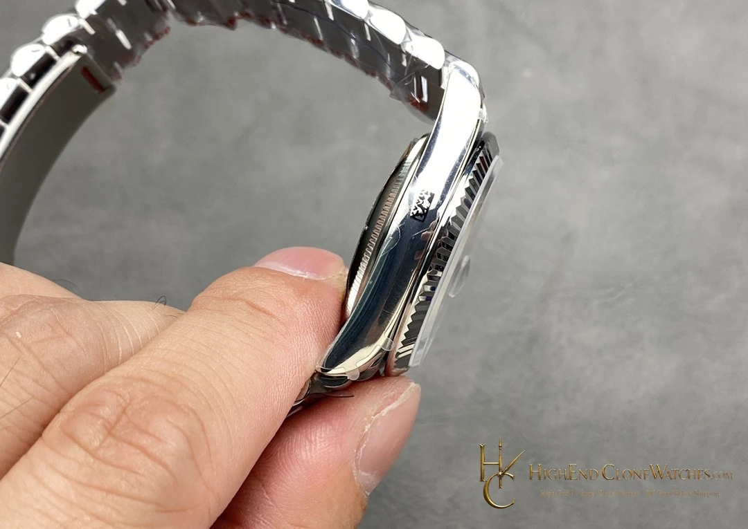 Rolex Day-Date m128239-0023 crown and case detail super clone watch