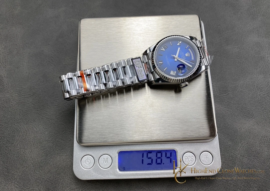 Rolex Day-Date 128239-0063 angled dial view super clone watch