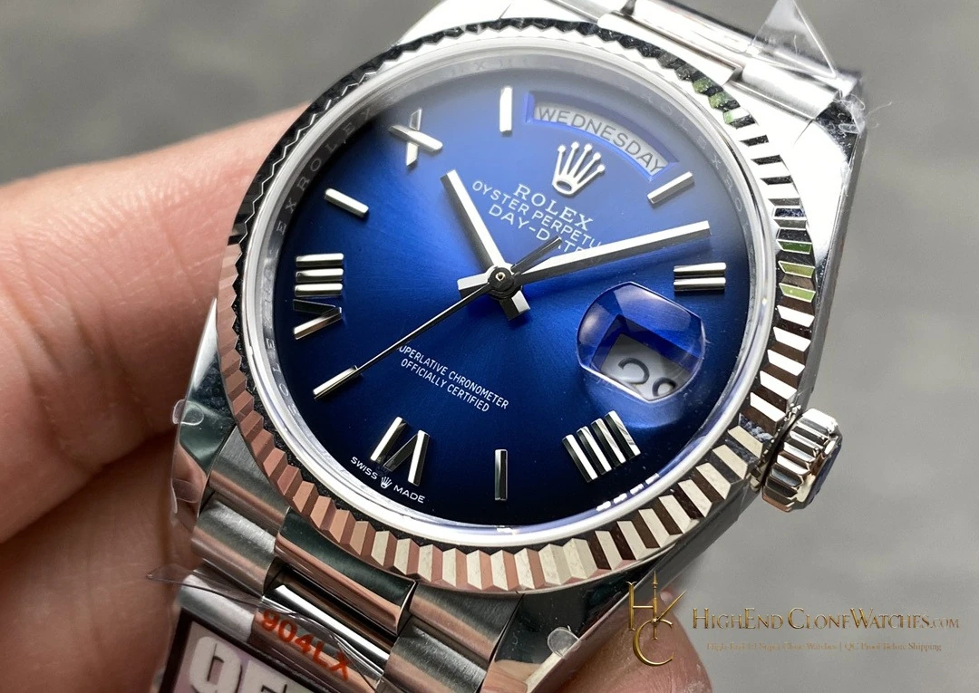 Rolex Day-Date 128239-0063 bezel detail super clone watch