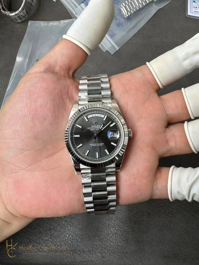 Rolex Day-Date m228239-0060 bezel detail super clone watch