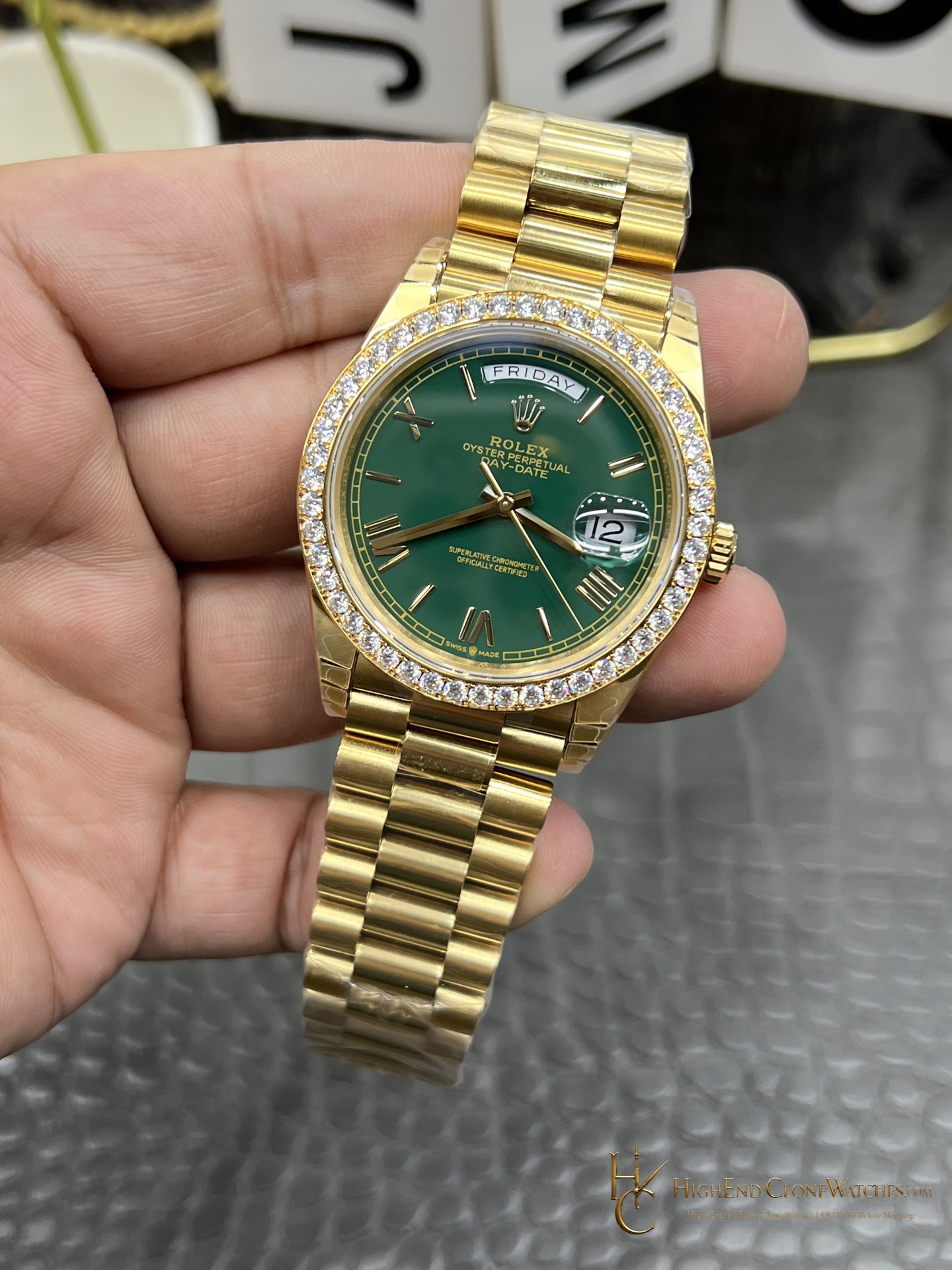 Rolex Day-Date M228398TBR-0040 dial and marker detail super clone watch