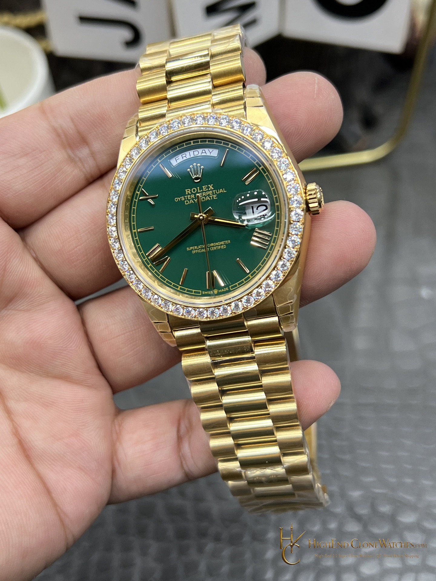 Rolex Day-Date M228398TBR-0040 side case profile super clone watch
