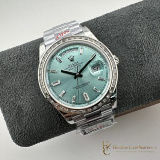Rolex Day-Date 228396TBR angled dial view super clone watch
