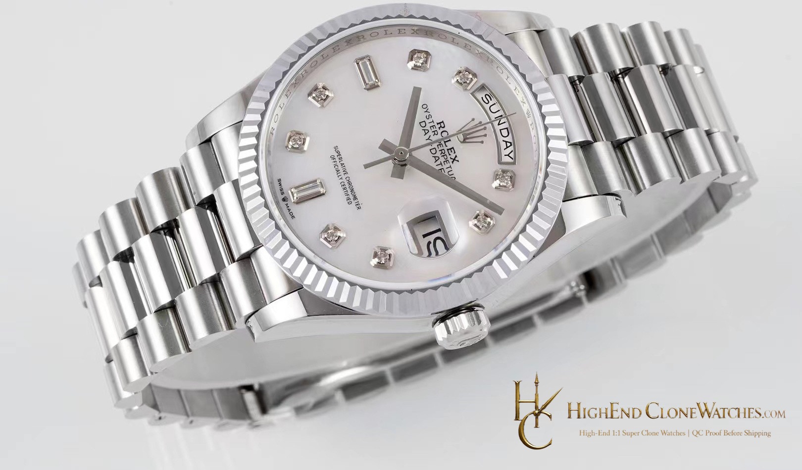 Rolex Day-Date m128239-0007 dial and marker detail super clone watch