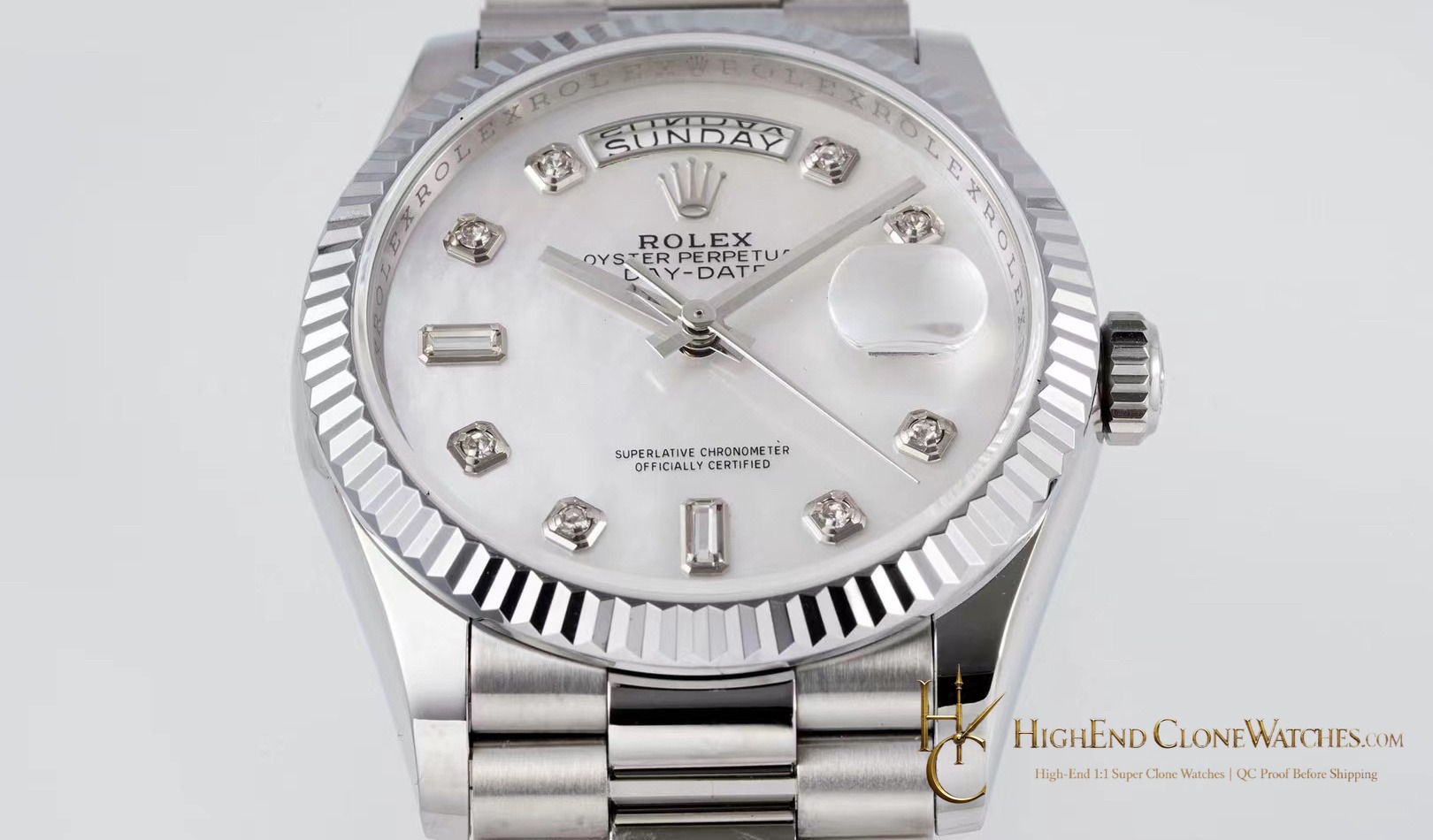 Rolex Day-Date m128239-0007 side case profile super clone watch