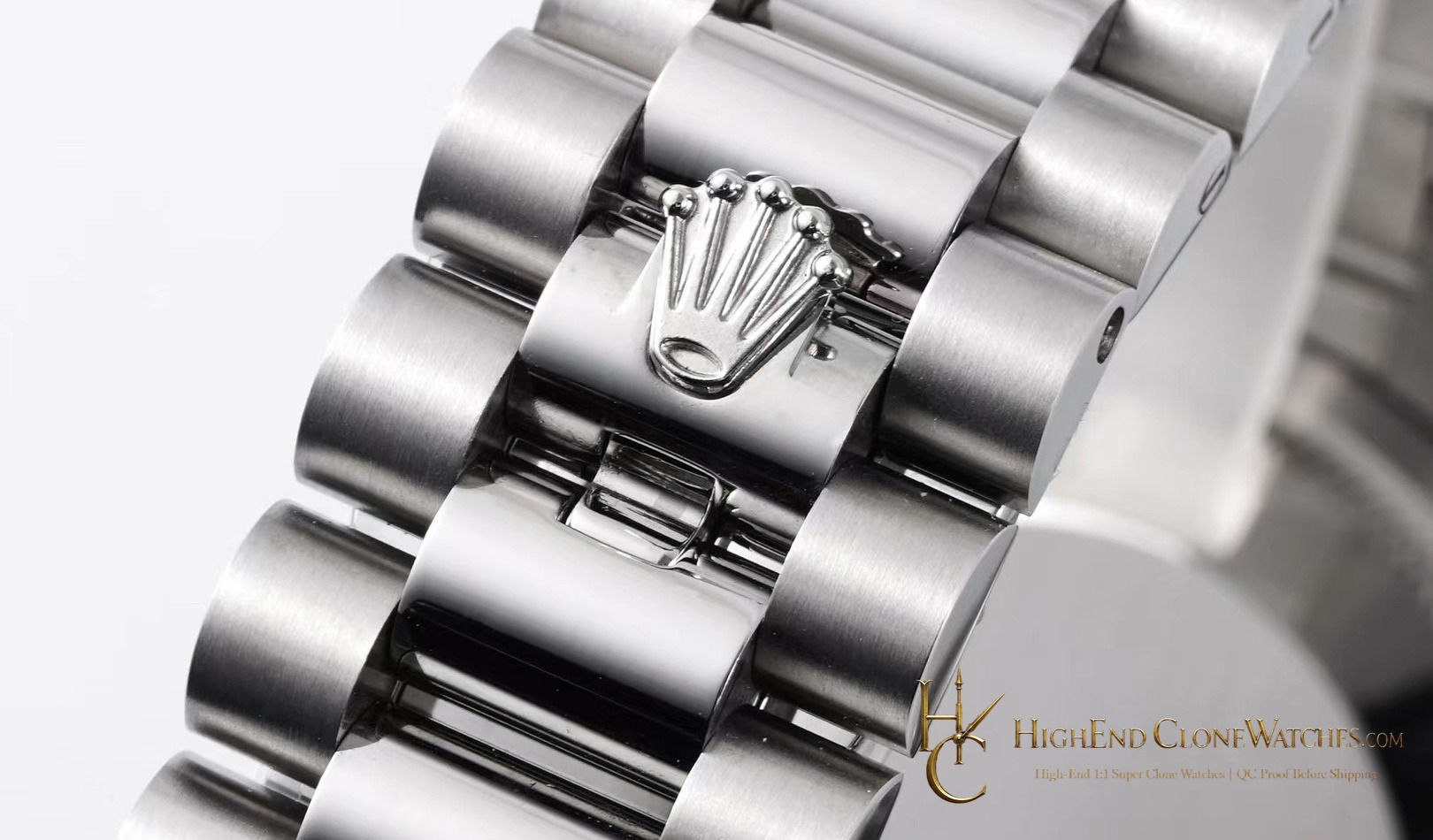 Rolex Day-Date m128239-0007 crown and case detail super clone watch