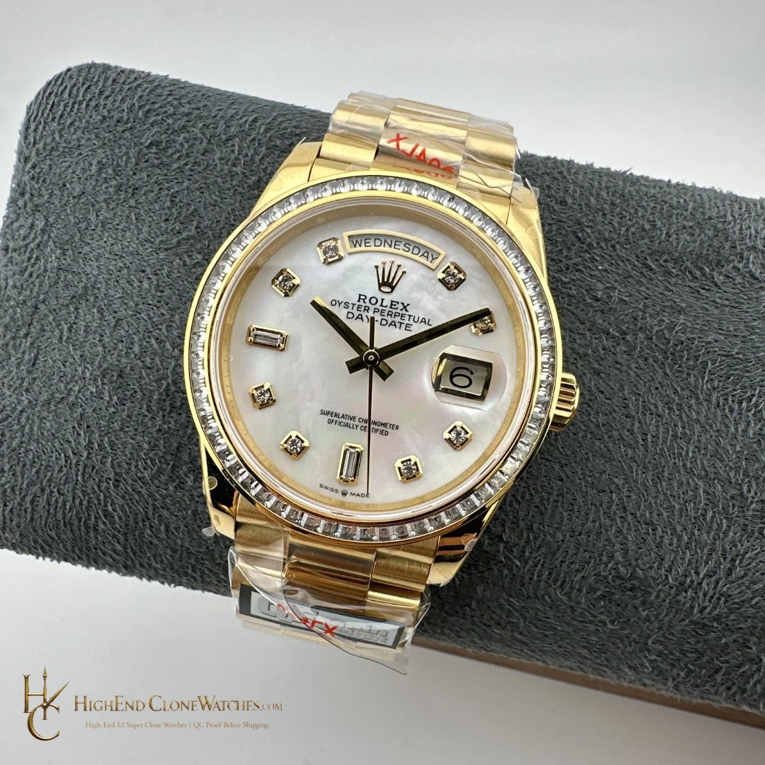 Rolex Day-Date 128398TBR-0004 dial and marker detail super clone watch