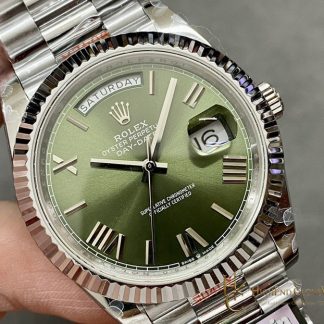 Rolex Day-Date 40 Ref. 228239 angled dial view super clone watch