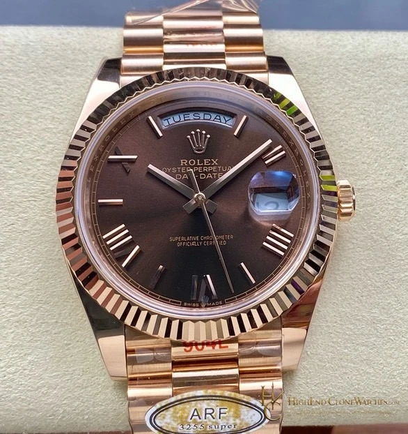 Rolex Day-Date m228235-0002 front view super clone watch