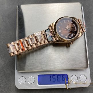 Rolex Day-Date 128235-0037 angled dial view super clone watch