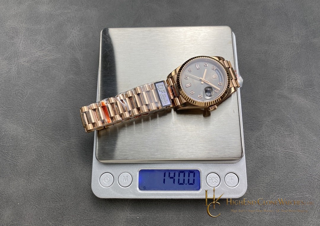 Rolex Day-Date m128235-0050 angled dial view super clone watch