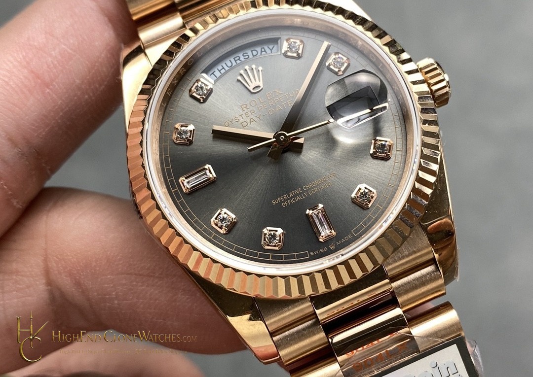 Rolex Day-Date m128235-0050 dial and marker detail super clone watch