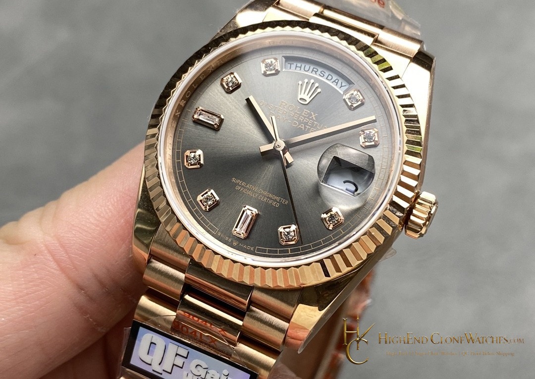 Rolex Day-Date m128235-0050 bezel detail super clone watch