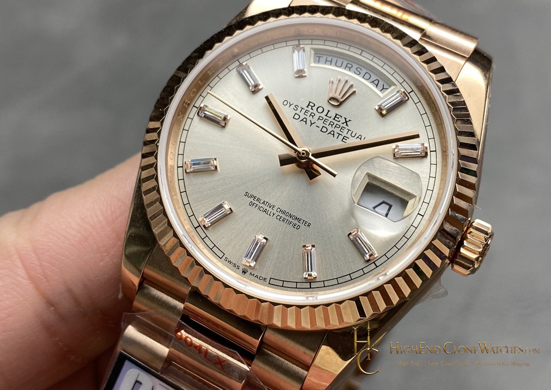 Rolex Day-Date m228235-0004 bezel detail super clone watch