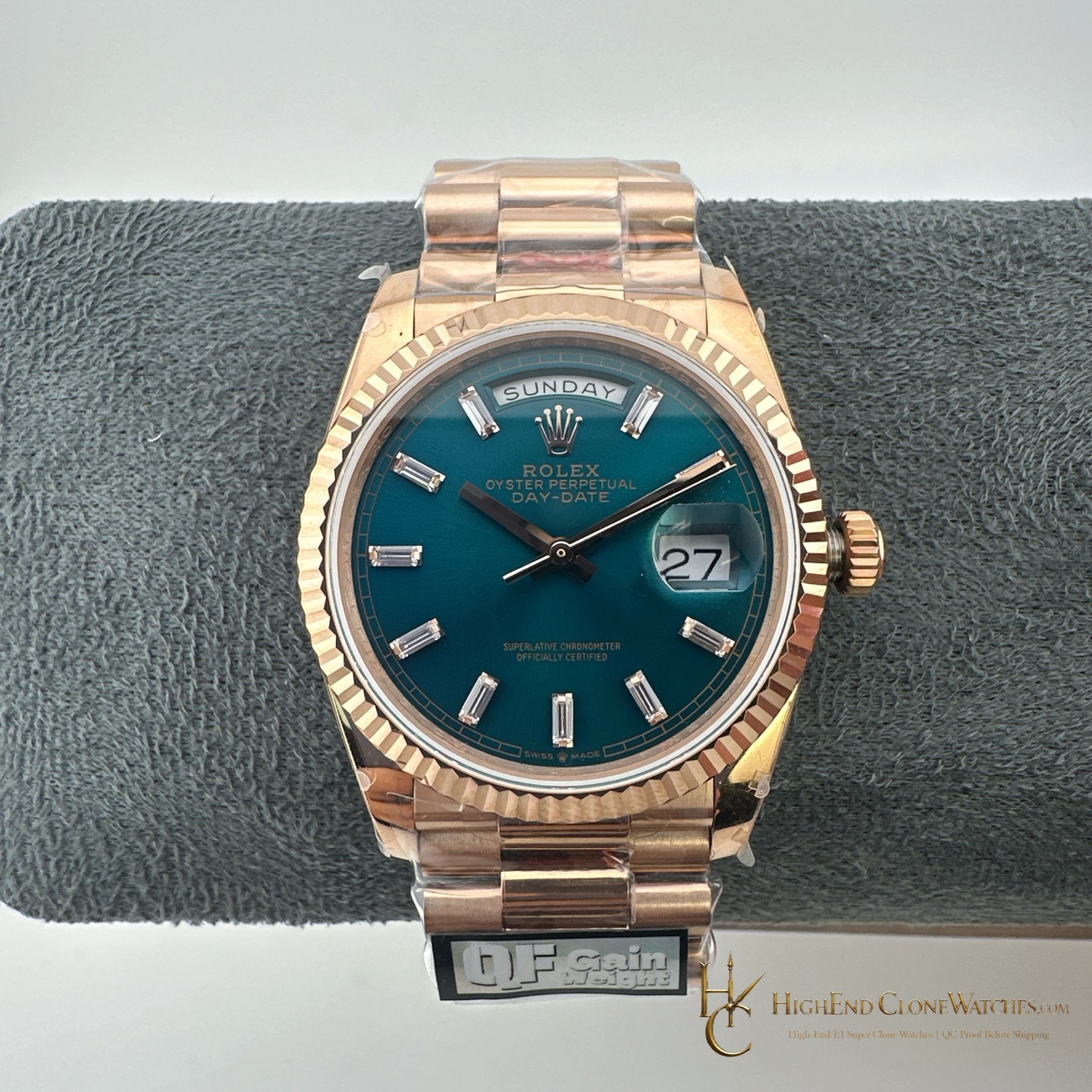 Rolex Day-Date m128235-0085 front view super clone watch