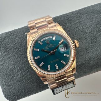 Rolex Day-Date m128235-0085 angled dial view super clone watch