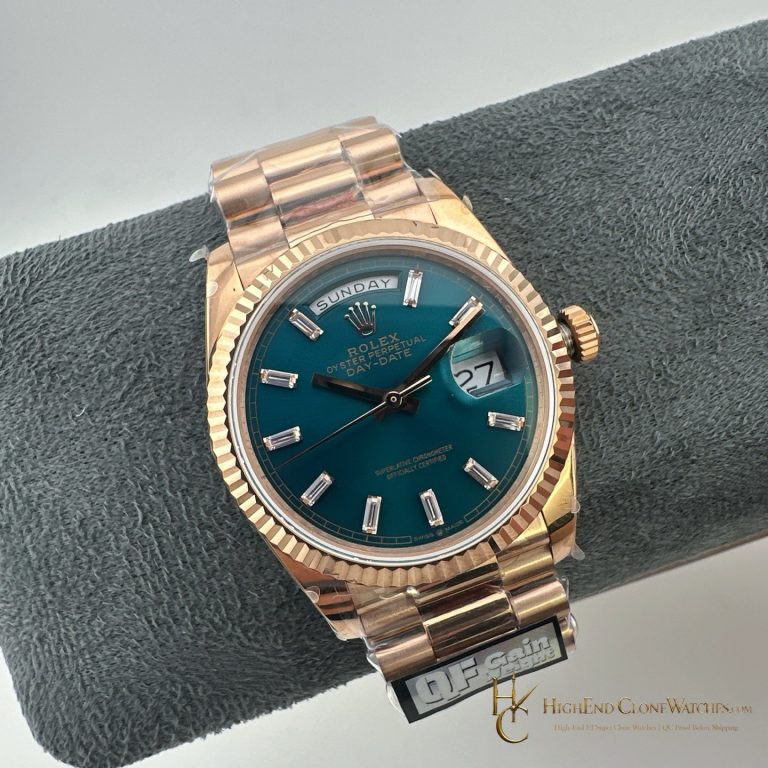 Rolex Day-Date m128235-0085 angled dial view super clone watch