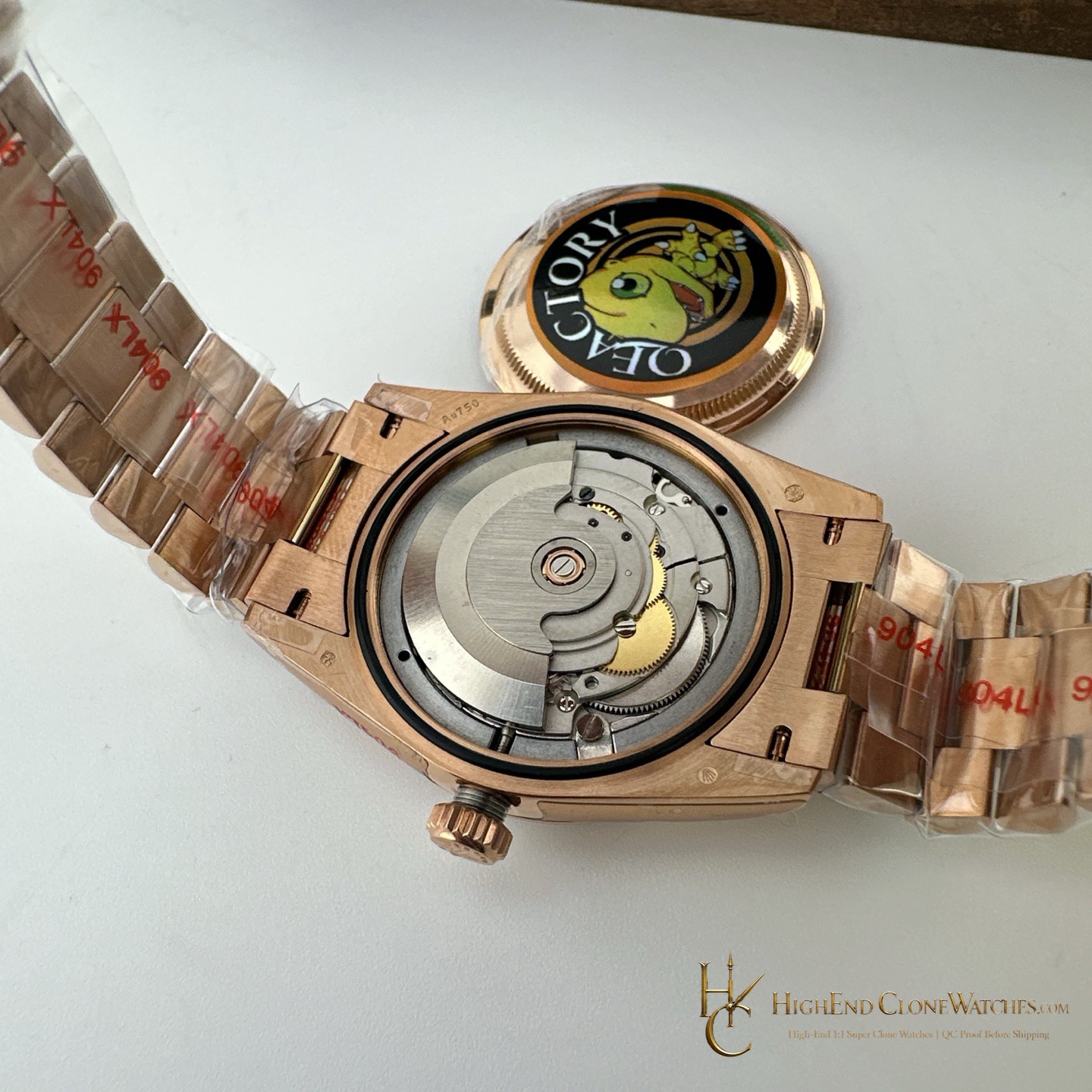Rolex Day-Date m128235-0085 caseback view super clone watch