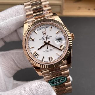 Rolex Day-Date m128235-0070 angled dial view super clone watch