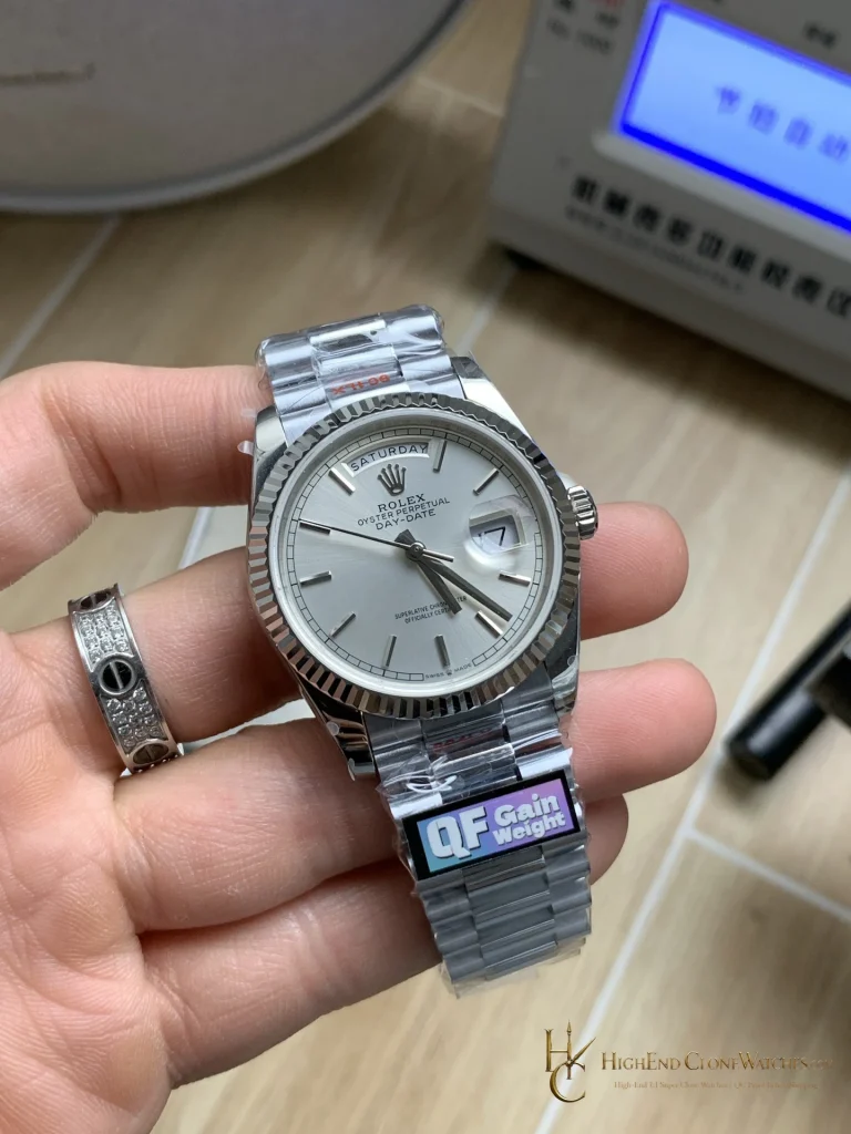 Rolex Day-Date m128236-0001 angled dial view super clone watch