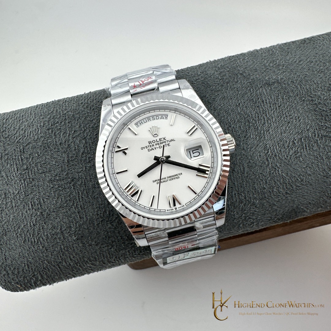 Rolex Day-Date m228239-0046 bezel detail super clone watch