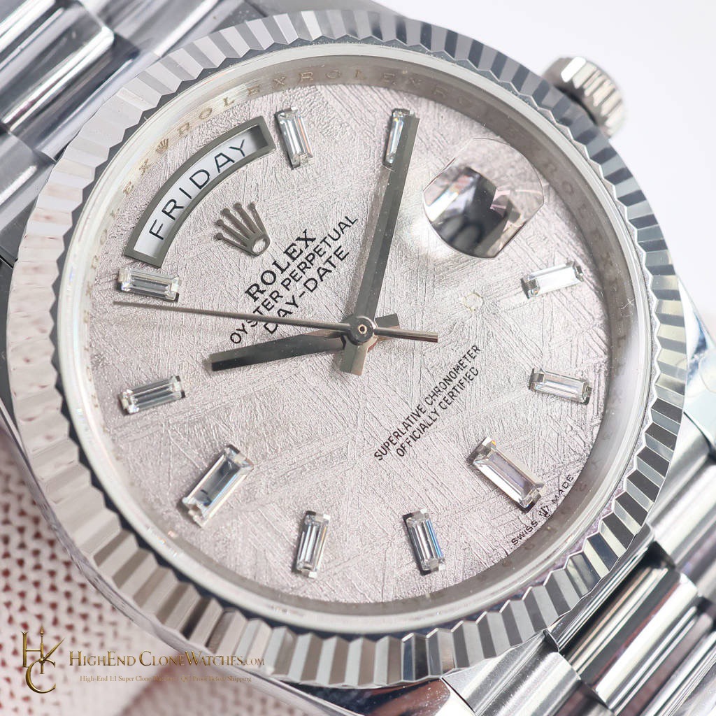 Rolex Day-Date m228239-0055 bezel detail super clone watch