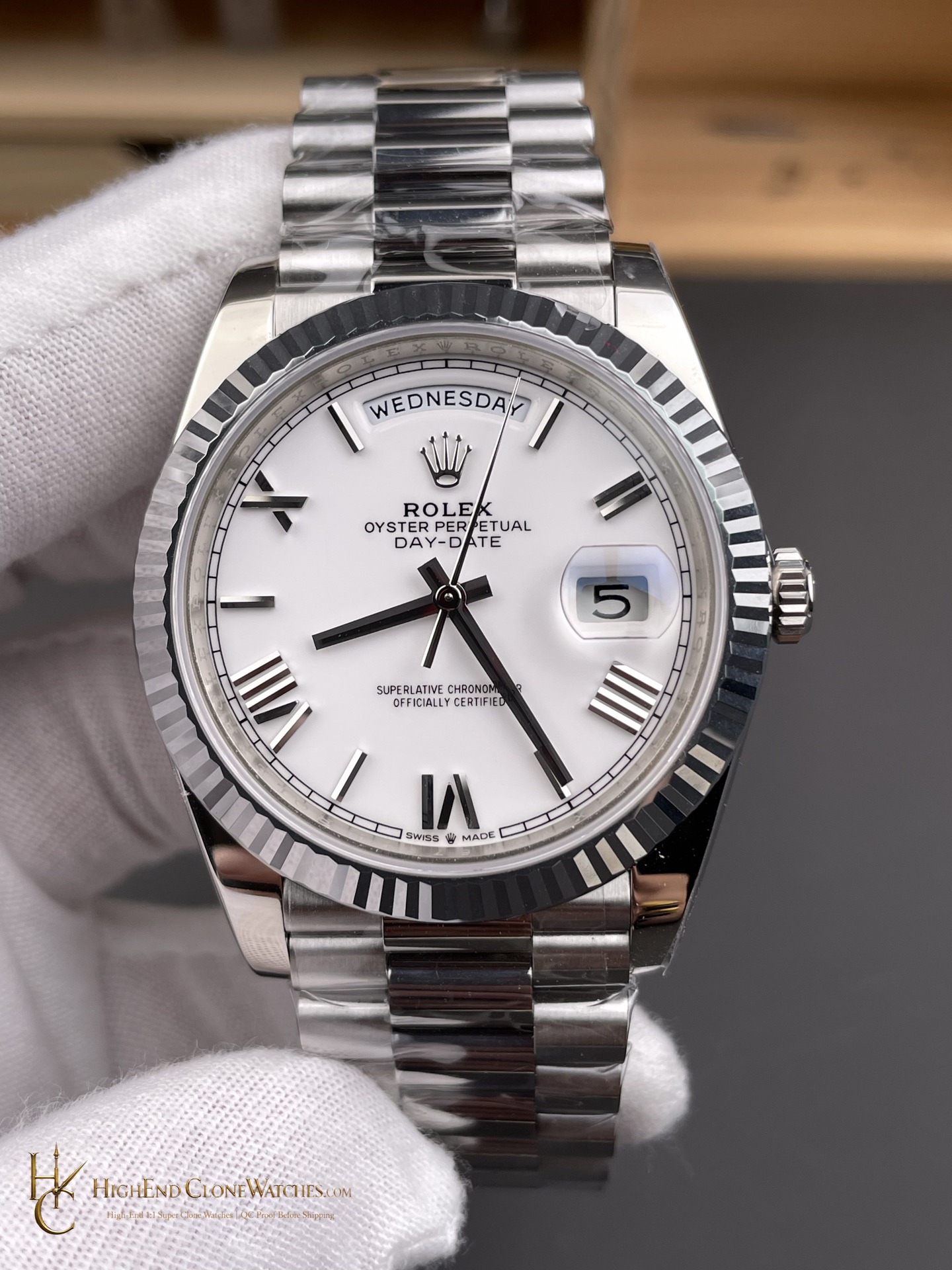 Rolex Day-Date m228239-0046 dial and marker detail super clone watch