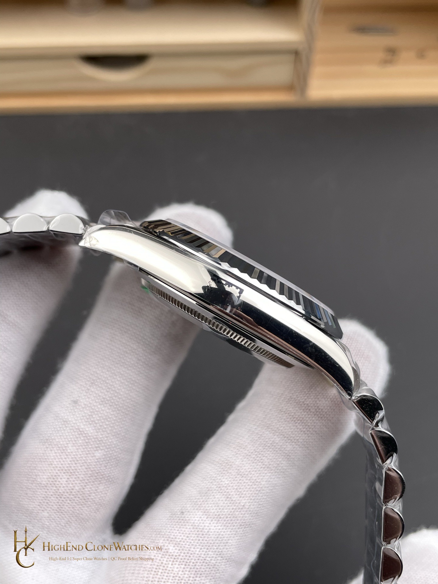 Rolex Day-Date m228239-0046 bezel detail super clone watch