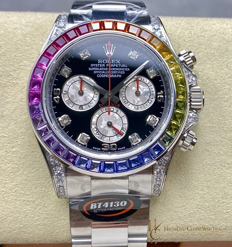 Rolex Daytona 116599RBOW front view super clone watch