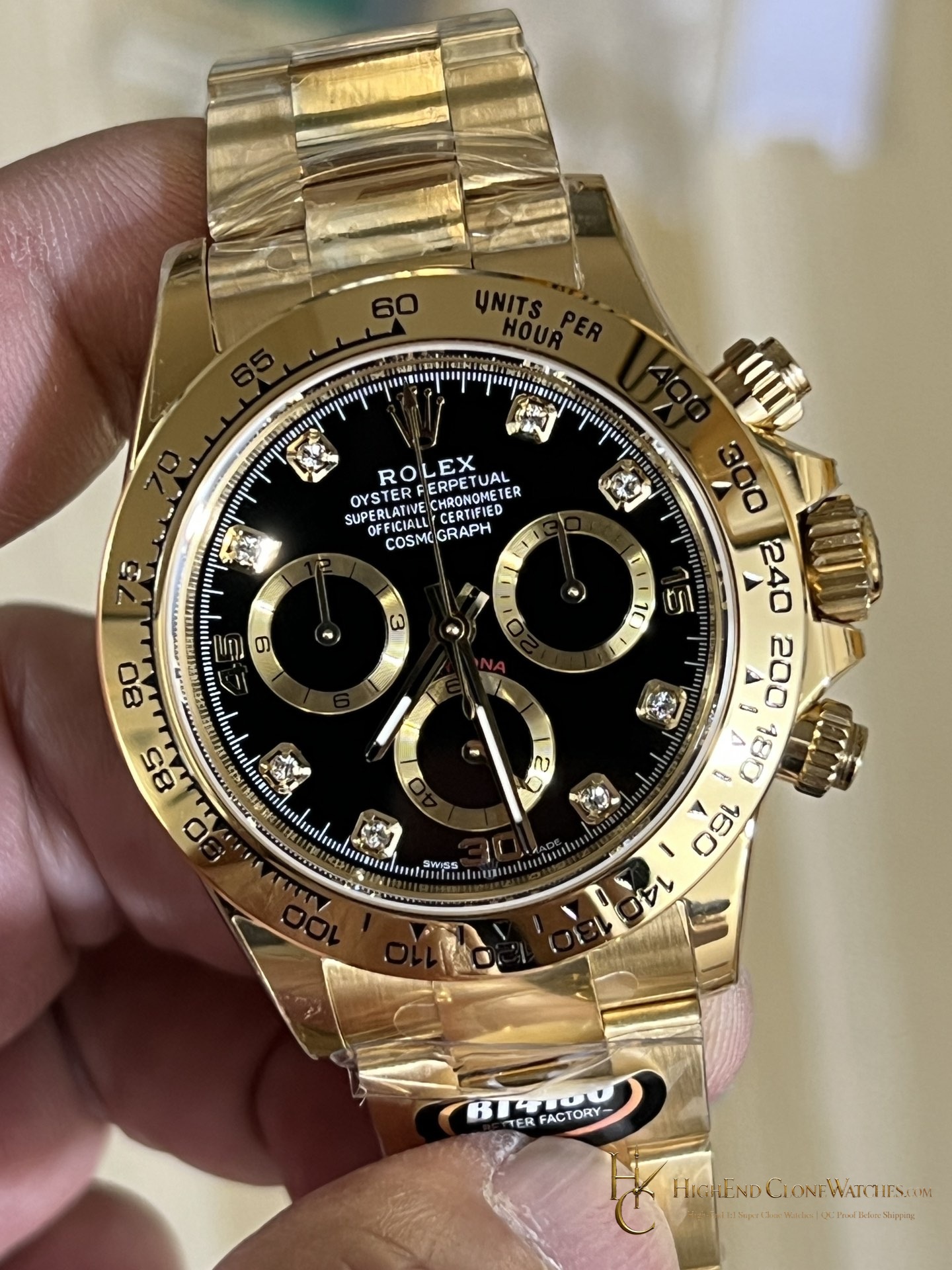 Rolex Daytona 116508-0016 bezel detail super clone watch