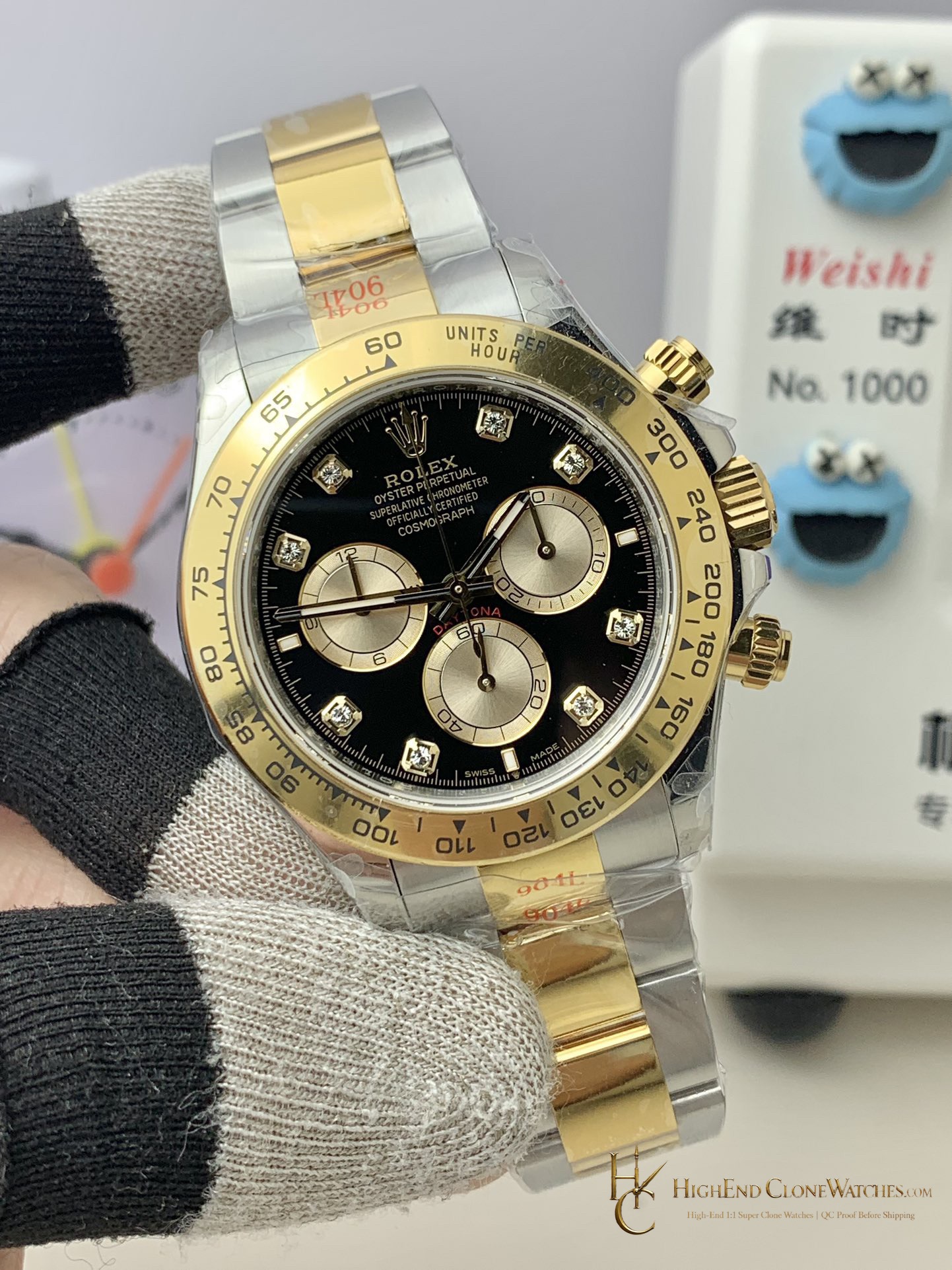Rolex Daytona M126503-0002 angled dial view super clone watch