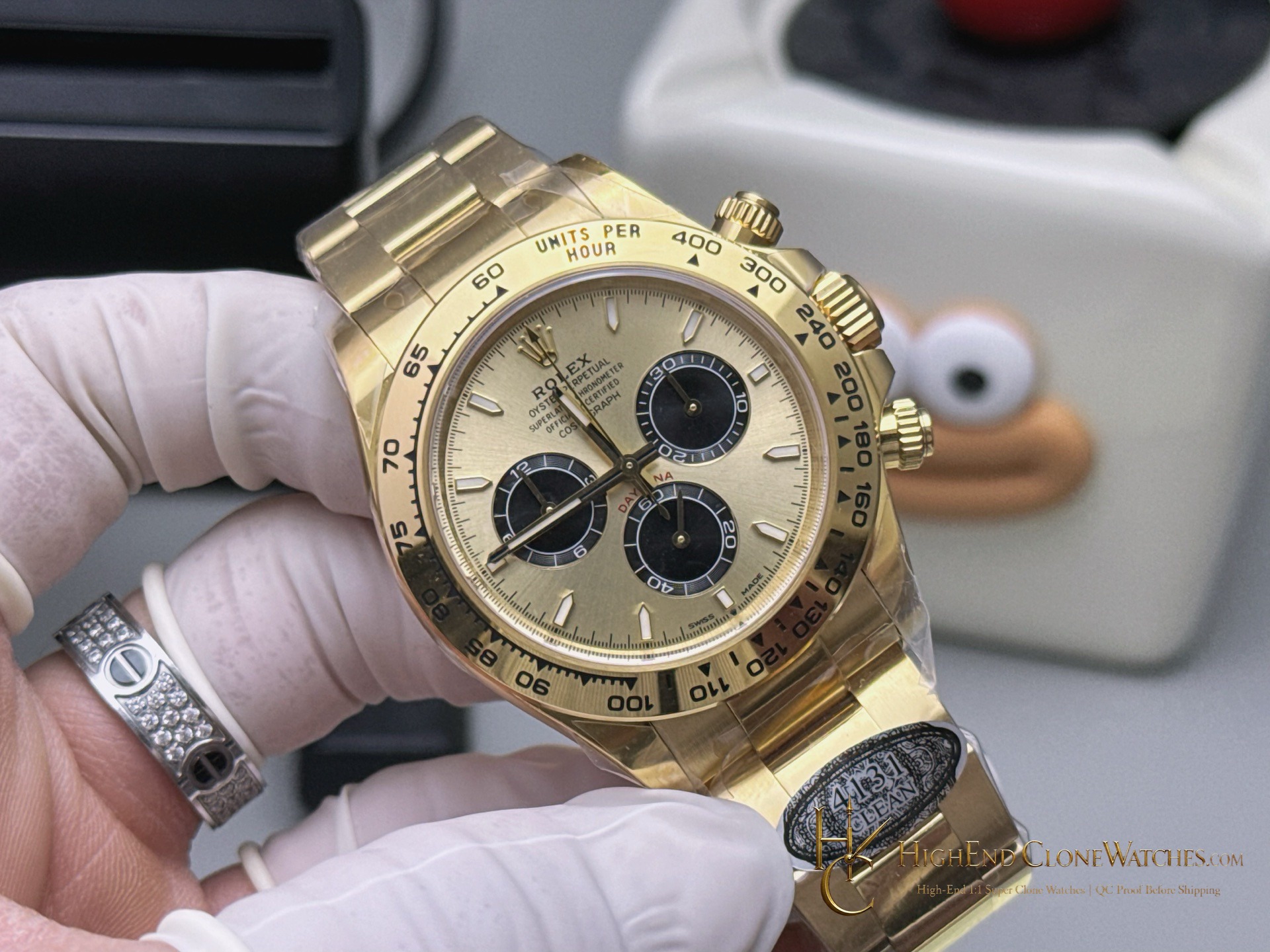 Rolex Daytona 126508-0006 angled dial view super clone watch