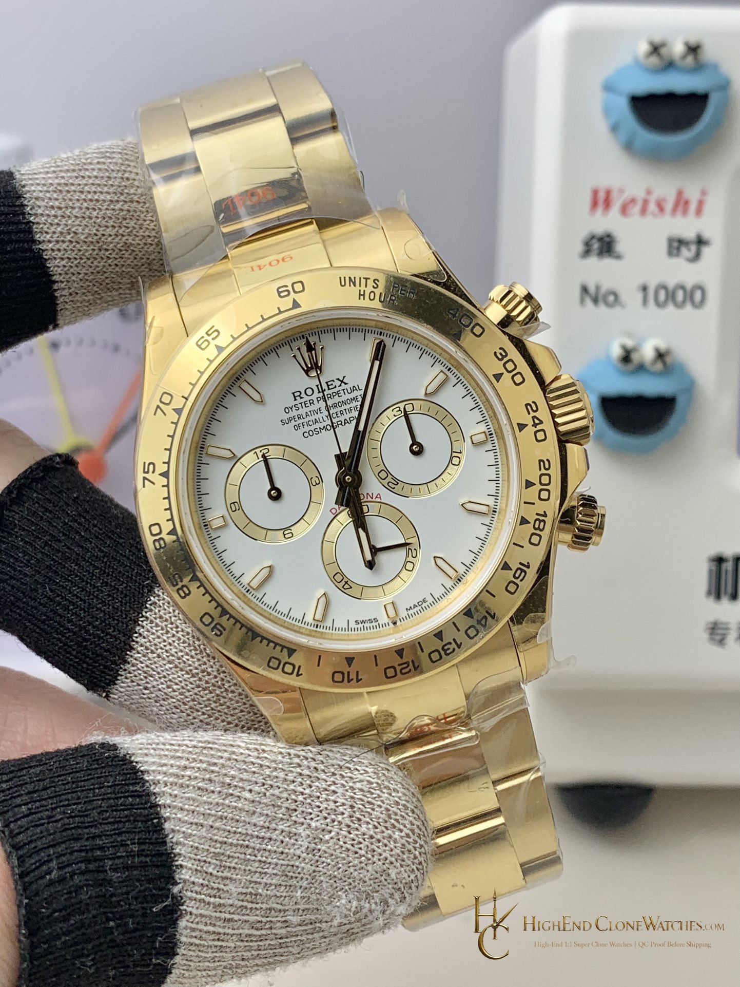 Rolex Daytona 126508 angled dial view super clone watch