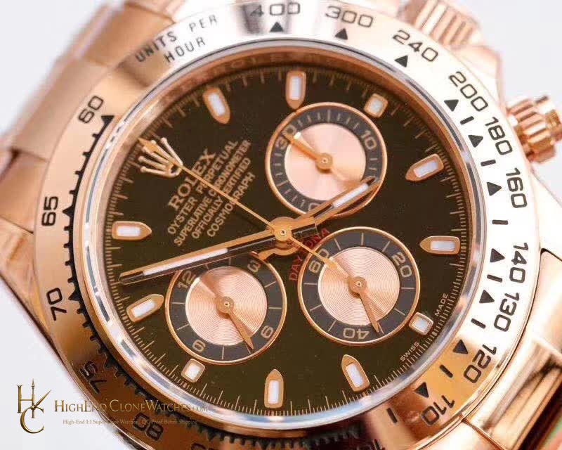 Rolex Daytona 116505 / 78595 angled dial view super clone watch