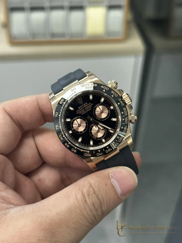 Rolex Daytona M116515LN-0012 angled dial view super clone watch
