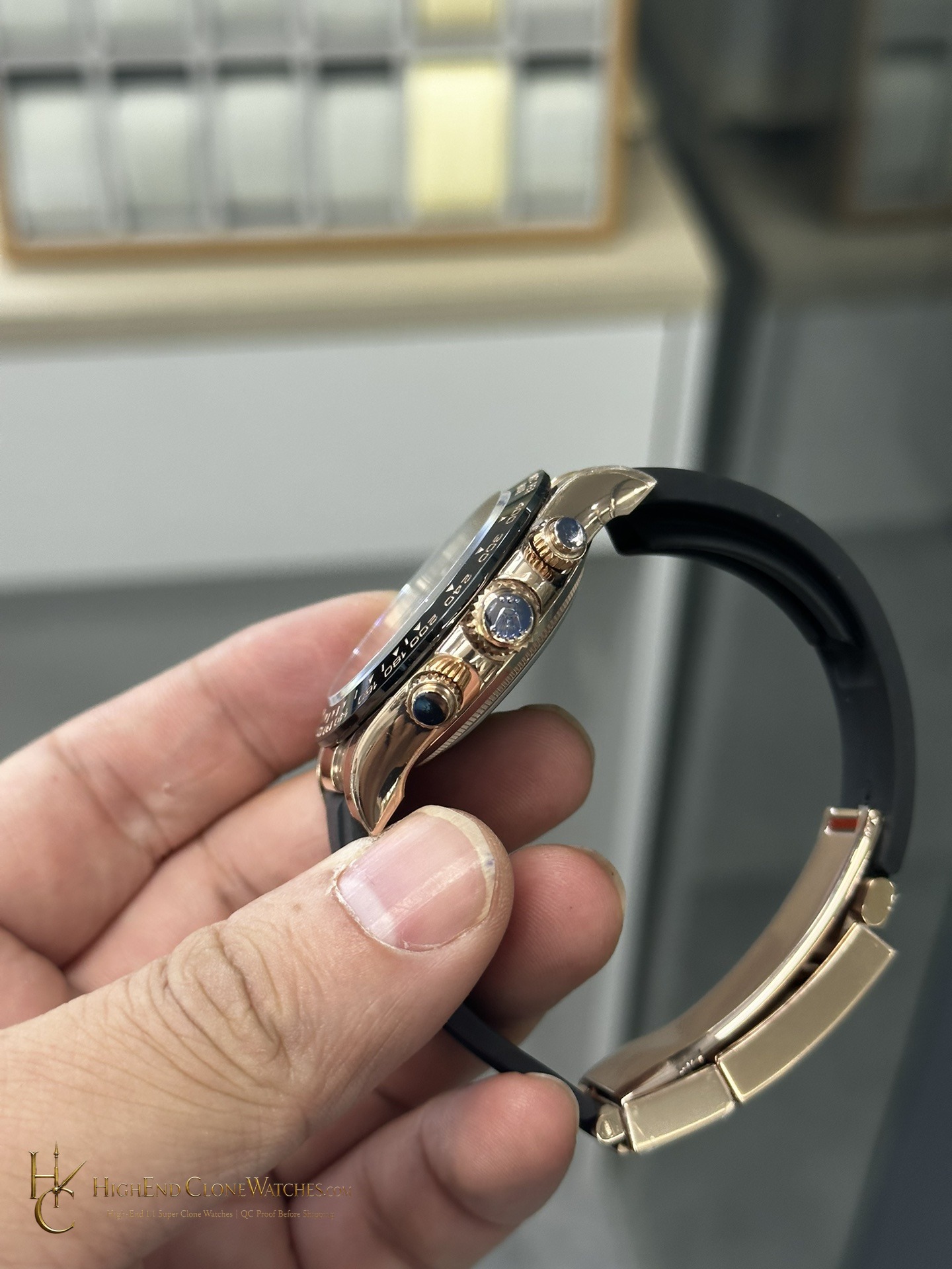 Rolex Daytona M116515LN-0012 bezel detail super clone watch