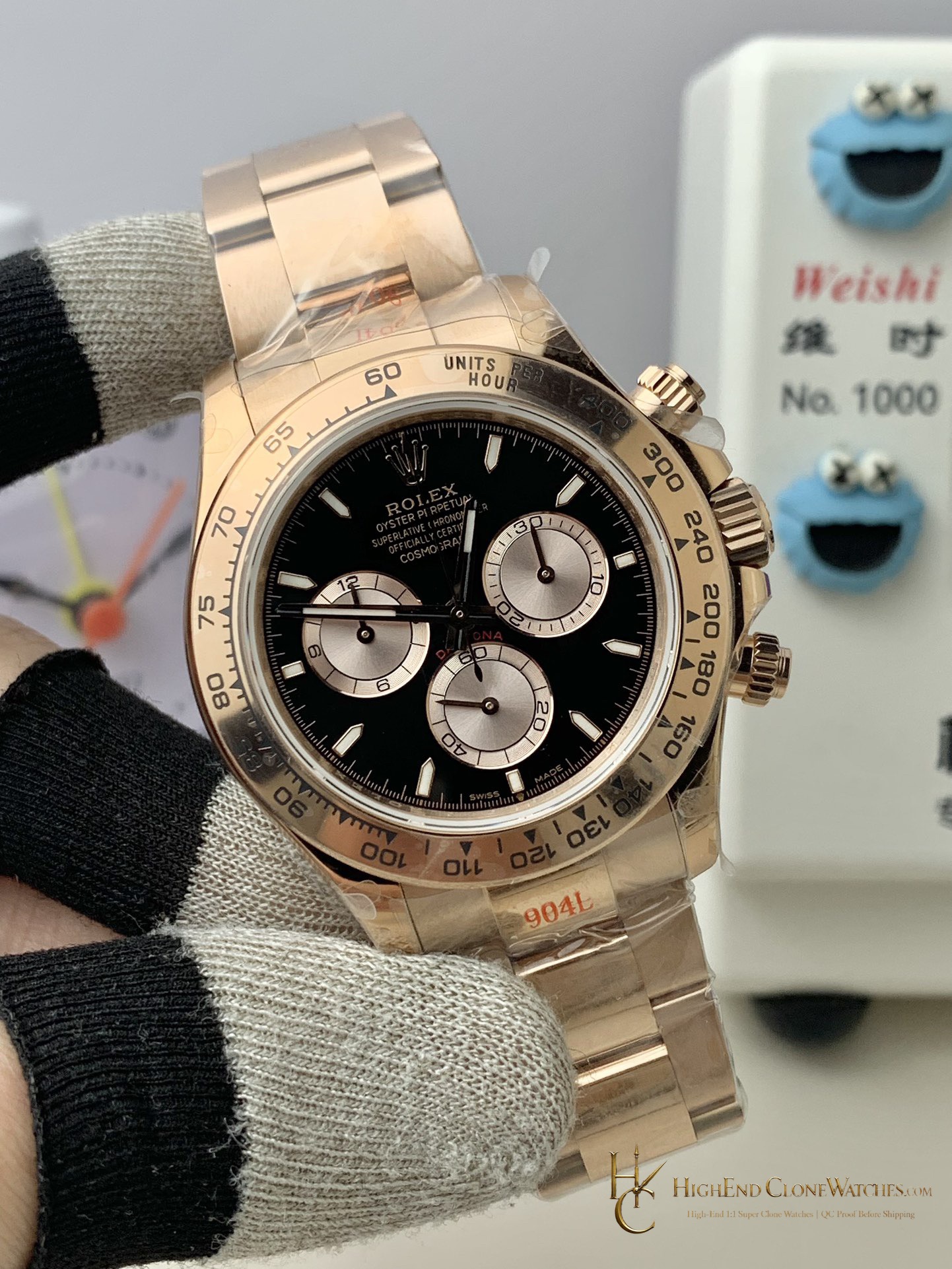 Rolex Daytona 126505-0001 angled dial view super clone watch