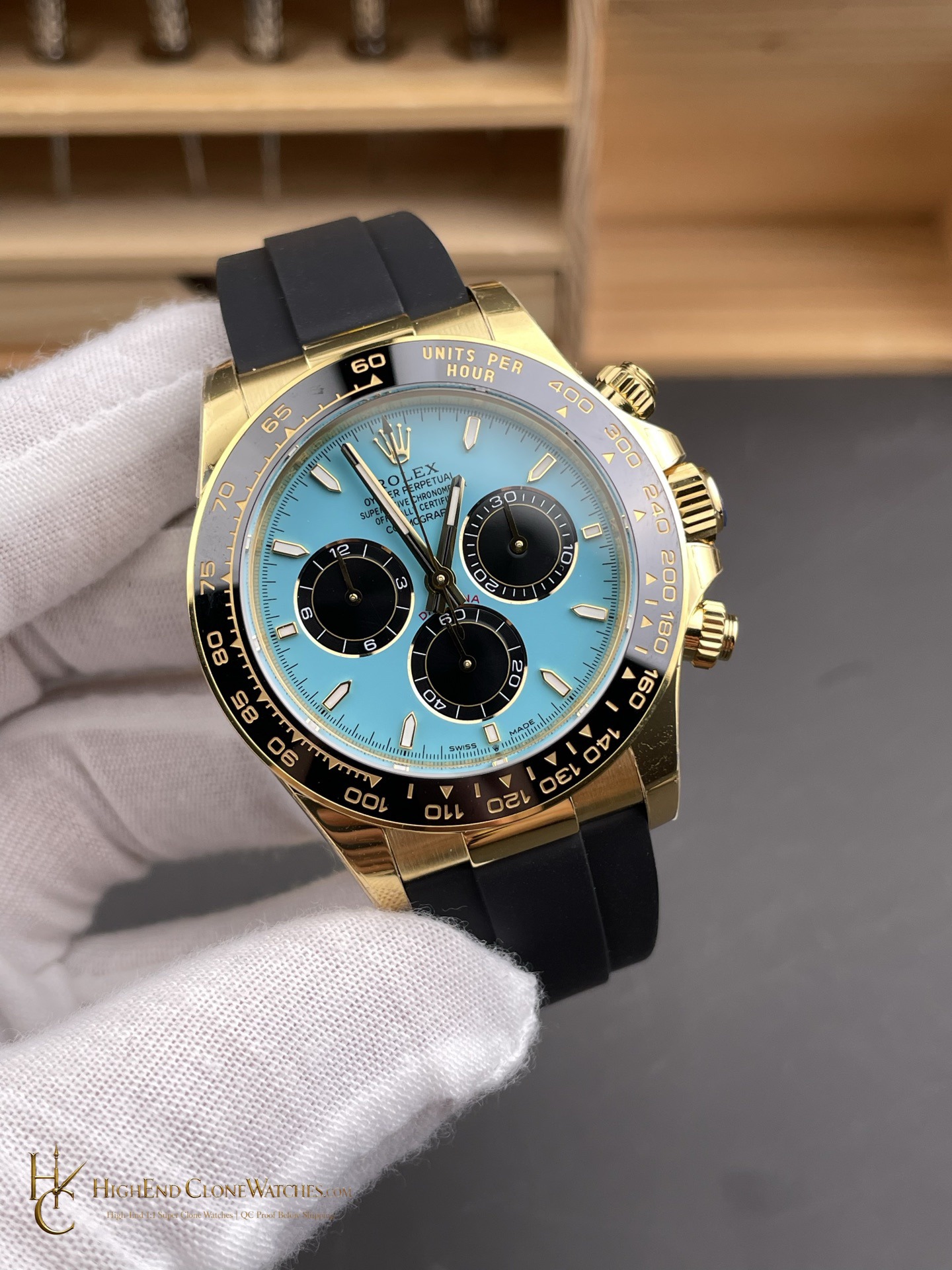 Rolex Daytona M126518LN-0014 angled dial view super clone watch